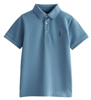 NEXT Jungen Standard Kurzärmeliges Polo-Shirt Stag Blue Mid Numeric_140