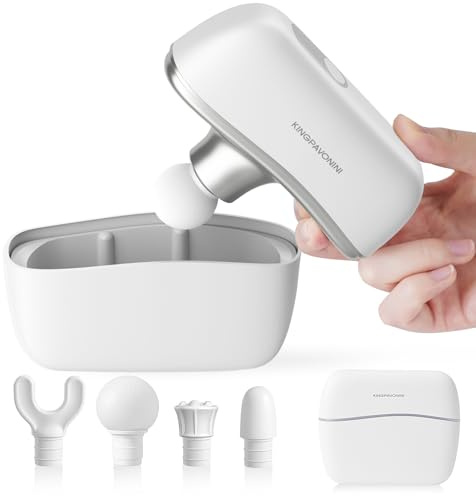 KingPavonini Mini Massagepistole mit All-in-One Aufbewahrungstasche, Pocket-Sized kleine Massage Gun für Tiefenmuskeln, 0,2kg Mini Massagegerät für Reisen, Fitness, Geschenk für Frauen und Männer