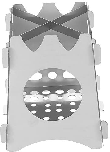 Toyvian Kocher Für Camping Tragen Im Freien Campingkochen Grill Campingkocher Tragbar Leichter Holzofen Wanderkocher Herd Aus Edelstahl Trennbarer Holzofen Heizofen Rostfreier Silber