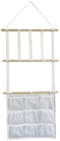 DONGKER Haarklammer Organizer, Hängende Haarspangen Aufbewahrung Halter mit 9 Taschen für Mädchen zur Haarschmuck, Schleifen, Aufhänger, Kopfbänder, Zubehör Aufbewahrung