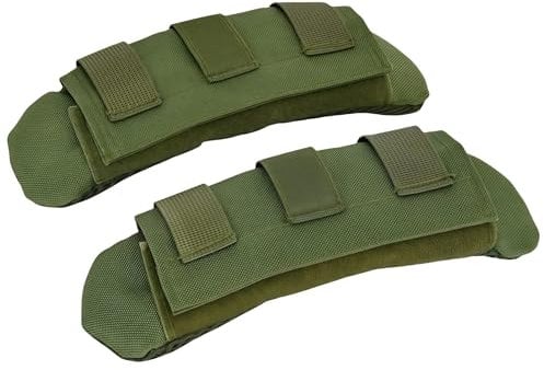 Tactical Shoulder Pads - Ergonomic Strap Cushion for Plate Carriers, Backpacks & Weighted Gear | Adjustable Padding | Weight Distribution (Green)