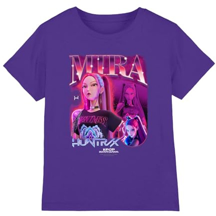 K-Pop Demon Hunters - Huntrix Huntr/X Mira Bootleg Kids T Shirt, Purple, 5-6