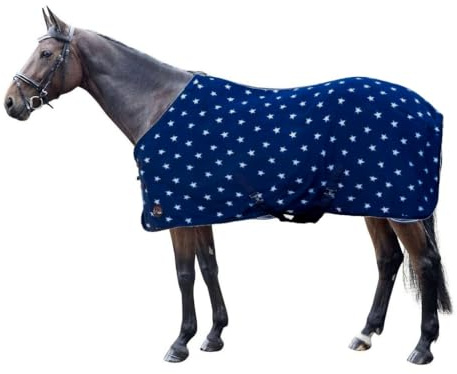 HKM Abschwitzdecke Starry Sky mit Kreuzgurten - 8387 blau mit Sternenmuster (155)