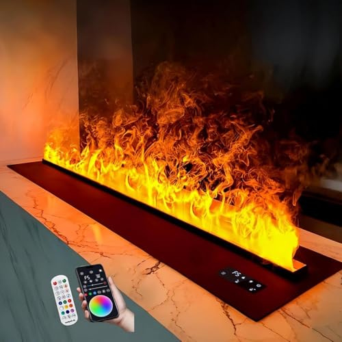 3D Water Vapor Fireplace, Electric With Remote Control And Timer, App, Touch,Recessed Humidifier With 9 Colors, Automatic Filling(80cm/31.5inch)