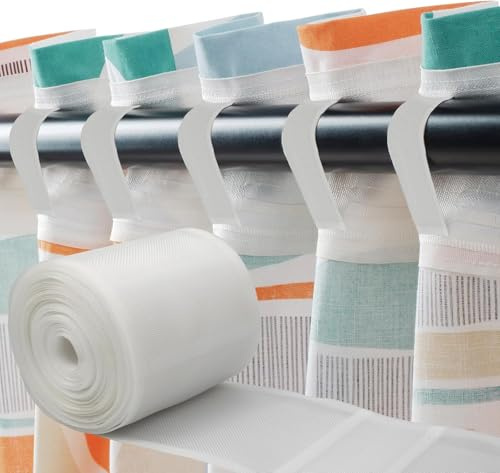 VIDSTW 10M x 10Cm Gardinenband Zum AufnäHen Vorhangband zum Aufnähen | Transparent Faltenband für Gardinen Kein Bohren Erforderlich KräUselband Gardinen Vorhang Band für Wohnzimmer Schlafzimmer