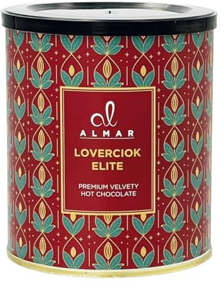 Almar LoverCiok Elite Trinkschokolade Premium, Dose 360g, 33 Prozent Kakao | Halbdichte Trinkschokolade, 33 Prozent holländischer Kakao 20/22, pflanzlich, glutenfrei und laktosefrei, Dose 360g