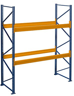 Palettenregal 2.90 m x 2.50 m (LxH) | 1 Feld Fachlast 2050 kg für bis zu 9 Europaletten | Schwerlastregal Lagerregal Regal
