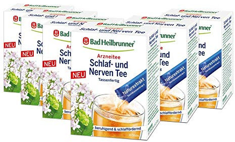 Bad Heilbrunner® Schlaf- und Nerven Tee - Tassenfertig - 6er Pack