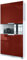 Vladon Büroschrank Logan V2, Made in Germany, Aktenschrank mit 5 Fächern und 4 Türen, Weiß matt/Bordeaux Hochglanz (82 x 184 x 37 cm)