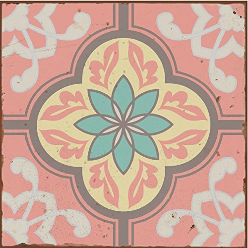 LPS PACK OF 10 STYLE 8 Pastel blue green yellow pink Victorian Moroccan retro traditional aged style Mosaic style tile transfers stickers bathroom kitchen stick on