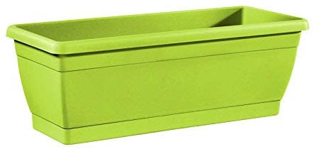 TABOR TOOLS - Fioriera da finestra in plastica, per interni ed esterni, rettangolare, 40,6 cm, verde lime, 16