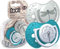 LOVI Dynamischer Schnuller 3-6 Monate, Silikon, BPA-frei, Hygieneschutzhülle, Botanic Kollektion, 2 Stück, Blau