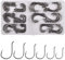 OROOTL Circle Hooks Angelhaken Set, 160Stk Forellenhaken Fischhaken aus Kohlenstoffstahl für Bass Forelle Zander Größe 1/0-6/0