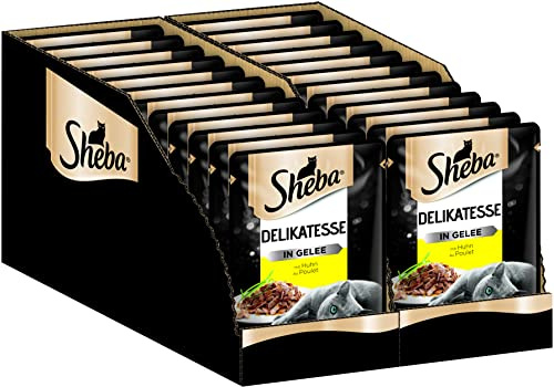 SHEBA Portionsbeutel Nassfutter für Katzen Delikatesse in Gelee mit Huhn 2 x 12 x 85g