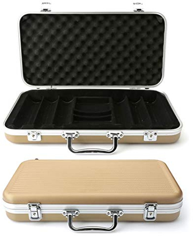 Koffer 300 Chips Poker Gold aus ABS (leer)
