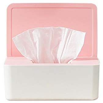 Whchiy Feuchttücher Box baby Boxen für Babypflegetücher BPA Frei Toilettenpapier Box mit Deckel Tissue Aufbewahrungskoffer für Zuhause und Büro (Rosa)