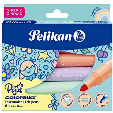 Pelikan 818063 Fasermaler Colorella Pastell 411, 6 Stück