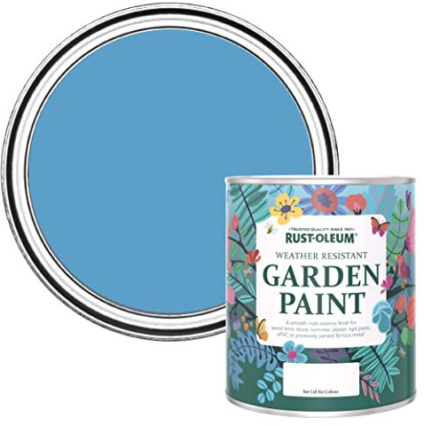 Rust-Oleum Peinture Bleue Résistante à l'humidité pour Jardins, Finition Mate - Céruléen 750ml