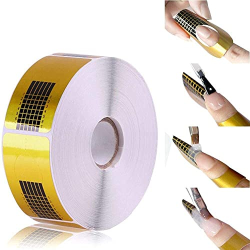Nail Art Extension Guide Forms Sticker Nail Forms Self-adhesive Tips Sculpting Guide Stickers Salon Accessory for Acrylic UV Gel Nail Art (500 Pieces)