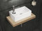 Aqua Bagno | Eckiges Waschbecken weiß glänzend, Loft Air Handwaschbecken Keramik, Hanhnloch links | 37 cm breit