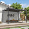 PURPLE LEAF Pergola Murale Aluminium 4 x 2,7 m Tissu Teint en Fil, Pergolas pour Terrasse Extérieur, Pergola Jardin Extérieur Toit Coulissante, Pavillon de Jardin, Gris