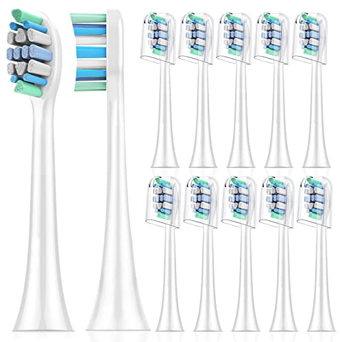 Topkitfice 12 Stück Ersatz Zahnbürstenköpfe für Philips Sonicare Kompatibel mit Phillips 4100 5100 6100 9900 C1 C2 W2 W3 G2 G3 und mehr