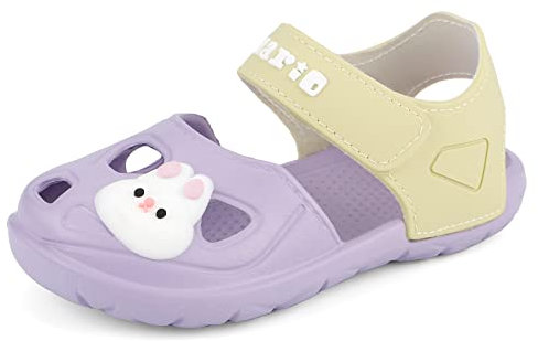 Cheerful Mario 2-5 Año Verano Sandalias Niño Niña Barefoot Zuecos de Playa Piscina Zapatos para Bebe Morado 20.5/21 EU