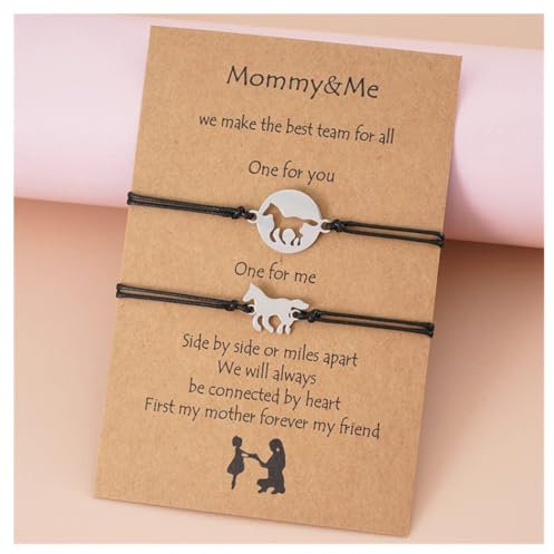 Ozmw Mother and Daughter Bracelet Set of 2 Matching, mutter tochter geschenk armband, Birthday Gift for Girls Women Mother Daughters, Nylon