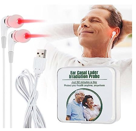 LUHAKA Infrapeace Red Light Therapy Earplugs,Red Light Therapy Ear Plugs,Acupeace Tinnitus Relief Device,Tinnitus Ear Laser Therapy Earplug,Tinnitus Relief for Ringing Ears,Reusable Earplugs