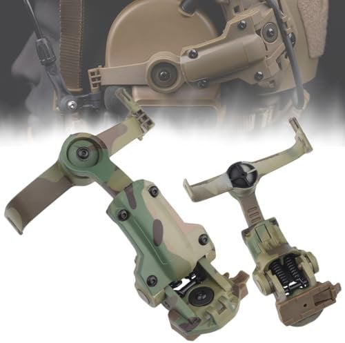 Tactical Helmet ARC Rail Adapter for Comtac 3/2, Rear Mounted Airsoft Headset Mount Rotation Headphones Holder
