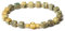 MetJakt Handgemachtes Stretch Armband mit 6MM Echtes Naturstein Würfel Design und 18k Vergoldete Kugel Edelstein Perlenarmband für Damen und Herren (Wüsten-Oasen-Jaspis -Vergoldet)