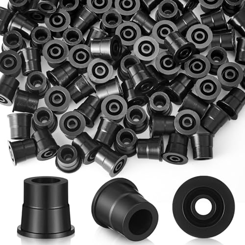 Pangda 100 Pcs Baluster Connectors for 3/4 Inch Round Balusters,Black | Plastic Railing Hardware for Straight Rail, Indoor Outdoor Deck Stair Installation, Replacement Connectors for Balusters