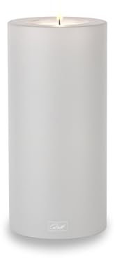 Qult Farluce Trend Cloud Grey ∅ 8 + 10 cm • Teelichthalter in Kerzenform • Kerze • Kunststoffkerze in Kerzenoptik • Teelichtkerze mit Teelichteinsatz • inkl. Teelicht (Ø 10 H 21 cm)