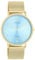 Oozoo Vintage Damen Uhr Gold/Hellblau | Armbanduhr Damen mit Mesharmband | Moderne Uhr für Frauen | Edle Analog Damenuhr in rund C20343 (40mm Gehäuse)