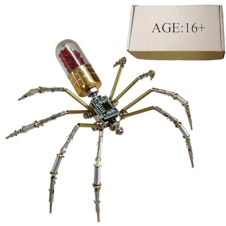GOUX 3D Metall Puzzle Kits, Steampunk Mechanische Schaltspinne 3D Metall DIY Montage Insekt Spielzeug (Kit Version/90PCS/Rot)