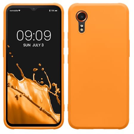 kwmobile Hülle kompatibel mit Samsung Galaxy Xcover7 Hülle - weiches TPU Silikon Case - Cover geeignet für kabelloses Laden - Fruity Orange