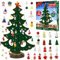 Advent Calendar 2024 Wooden Christmas Tree with 35 Ornaments 24 Days Countdown Advent Calendar with Tabletop Christmas Tree Surprises Christmas Calendar for Adults Boys Girls Gifts Desk Decoration