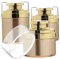Beatifufu Cream Vacuum Bottle Set 3 Pcs Airless Pump Jars Moisturizer Pump Bottles for Travel Travel Containers Gold Color
