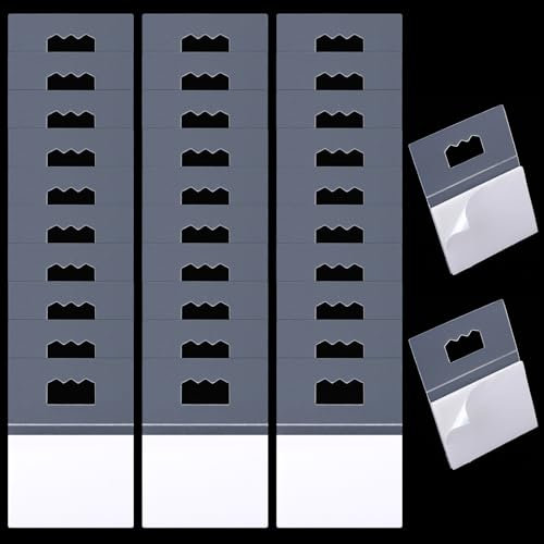 Mabor 30 Pack Picture Hooks no Nails, Self Adhesive Sawtooth Picture Hanger Stick on Sawtooth Pictures Hooks Without Nails Clear Foamboard Hanging Hook
