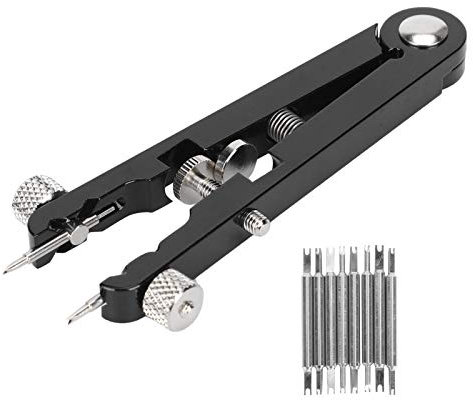 Leopacat Pince Ressort Montre, Barre Outil Bracelet Maillon Accessoires Standard Démontage Dépose Horlogers Remplacer Conception Compacte en Acier Allié pour Réglage L'entretien