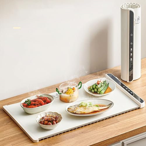 Tappetino scaldavivande Portatile Arrotolabile in Silicone con Temperatura Regolabile, Vassoio scaldavivande Elettrico a Riscaldamento rapido, scaldavivande Versatile per Feste, ristoranti, Buffet,