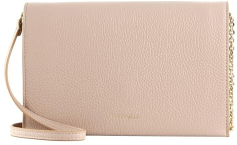 Coccinelle Leder Clutch Umhängetasche Dandy Mini Bag Rosette beige
