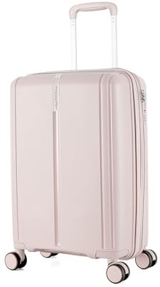 METZELDER Valise Rigide Victoria Coque Incassable 100% Polypropylène, Serrure TSA, avec Souflet Extension Garantie 2 Ans (Rose Pastel (Pink), S (Cabine) - 43L- 55x38x24cm - 2.8kg)