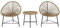 Outsunny Polyrattan Gartenmöbel Set, Outdoor Lounge Balkonmöbel für 2 Personen, 3-teilig Sitzgruppe mit 2 Stühle, Tisch, wetterfest Gartenlounge für Garten, Terrasse Balkon, Naturholz