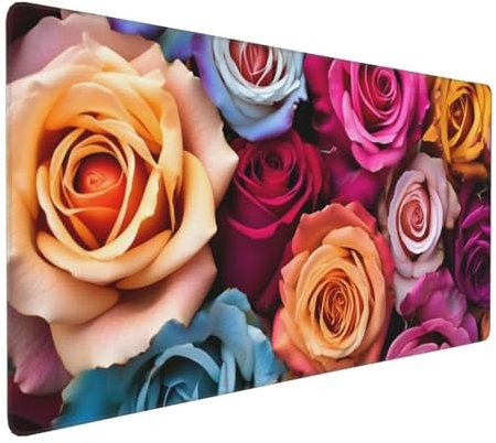Color Mouse Pad 800 x 400 x 3 mm Large Mouse Mat for Desk, Mousepad Rose Desk Mat with Stitched Edges, Gaming Mousemat Large XXL with Non-Slip Rubber Base, for Office Computer PC Accessories H-80