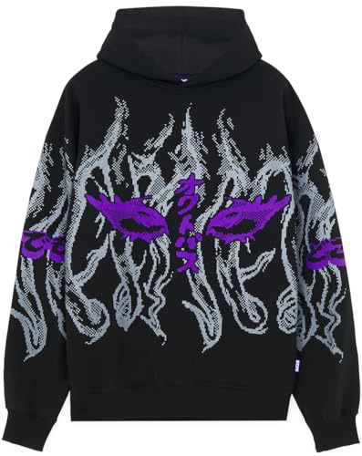 Octopus Felpa con Cappuccio Strange Ambassador Hoodie by Plague Labs Limited Edition 2025 Originale Milano (IT, Testo, S, Regular, Regular, Nero Viola)