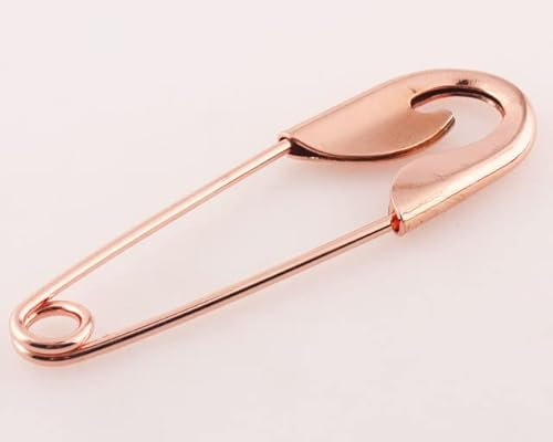 WUSHADEHANS Grandes épingles de sûreté, Lot de 5 épingles à Cheveux en métal plaqué Or/Or Rose de 10 mm for marqueurs de Points de Broche(Rose Gold)