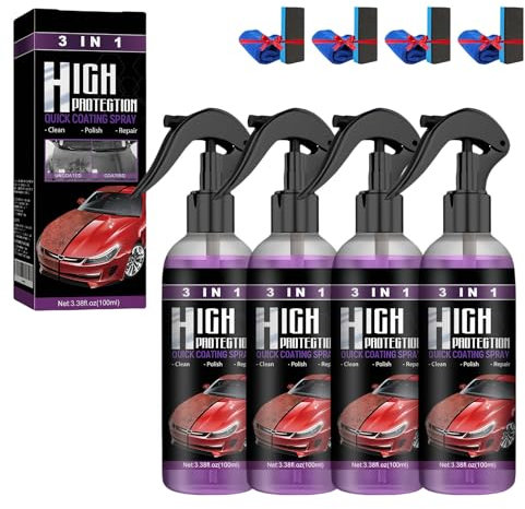 Turbo Shine Nexa 3 in 1 High Protection Spray, Nexa Turbo Shine Nano Repair & Protective Coating, Fast Turbos Spray Paint for Cars, Metald and Tools (4PCS)