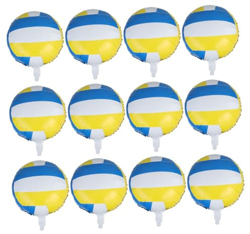 ibasenice 12stücke Volleyball-luftballons Aus Aluminiumfolie Für Geburtstagsfeiern Party-dekorationen Und Volleyball-themenparty-accessoires