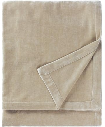 Yard Heavy Chenille Throw (Linen, 150 x 200 cm) | Soft chenille throw with a luxurious velvet feel for sofas and beds